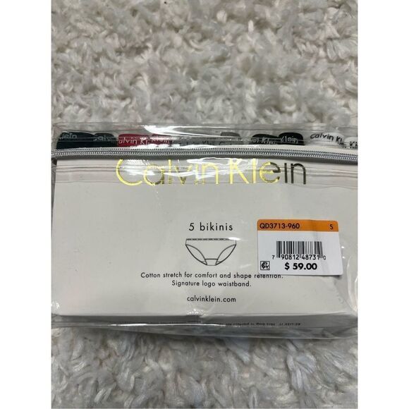 Calvin Klein Women's Multicolor Signature Cotton 5-Pack Bikini Size Small NWT - Picture 4 of 4